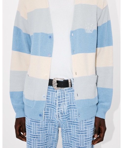 KENZO(ケンゾー)の「エンブロイダリー ストライプ カーディガン(カーディガン/ボレロ・メンズ・ブルー系その他・LARGE/MEDIUM/SMALL)」の1枚目の写真