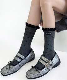 Nia（ニア）の「Nia(ニア)/ドット柄フリルソックス（ソックス/靴下）」