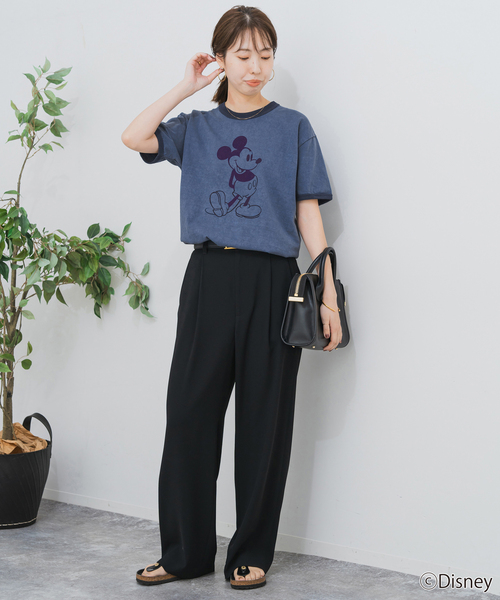 Spick & Span(スピックアンドスパン)の「GOOD ROCK SPEED / グッドロックスピード / ミッキー / リンガーTシャツ(Tシャツ/カットソー・レディース・ネイビー/チャコールグレー・MEDIUM)」の4枚目の写真