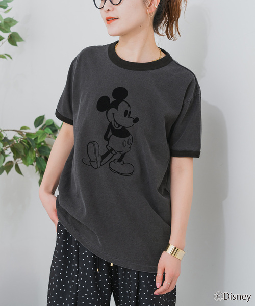 Spick & Span(スピックアンドスパン)の「GOOD ROCK SPEED / グッドロックスピード / ミッキー / リンガーTシャツ(Tシャツ/カットソー・レディース・ネイビー/チャコールグレー・MEDIUM)」の5枚目の写真