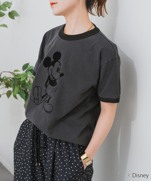 Spick & Span(スピックアンドスパン)の「GOOD ROCK SPEED / グッドロックスピード / ミッキー / リンガーTシャツ(Tシャツ/カットソー・レディース・ネイビー/チャコールグレー・MEDIUM)」の6枚目の写真