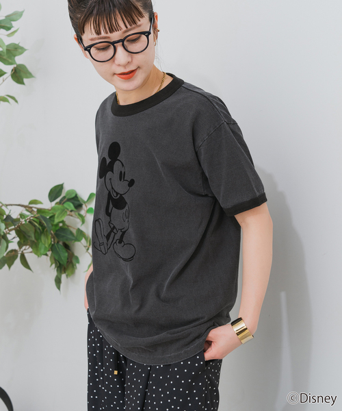 Spick & Span(スピックアンドスパン)の「GOOD ROCK SPEED / グッドロックスピード / ミッキー / リンガーTシャツ(Tシャツ/カットソー・レディース・ネイビー/チャコールグレー・MEDIUM)」の7枚目の写真