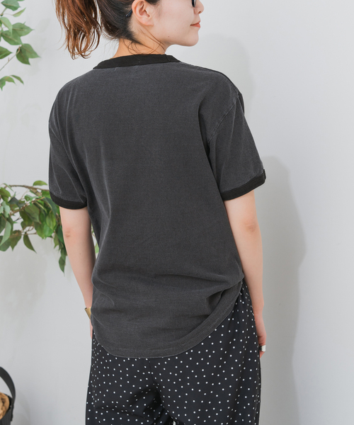 Spick & Span(スピックアンドスパン)の「GOOD ROCK SPEED / グッドロックスピード / ミッキー / リンガーTシャツ(Tシャツ/カットソー・レディース・ネイビー/チャコールグレー・MEDIUM)」の8枚目の写真
