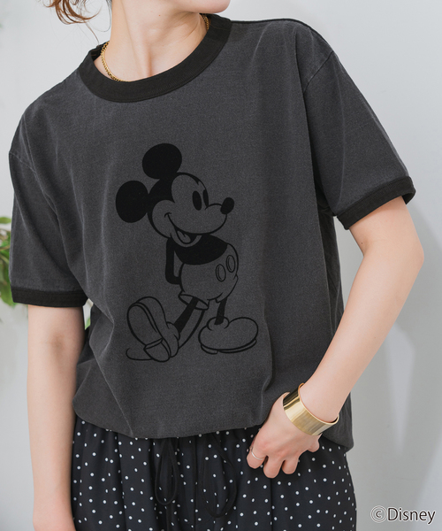 Spick & Span(スピックアンドスパン)の「GOOD ROCK SPEED / グッドロックスピード / ミッキー / リンガーTシャツ(Tシャツ/カットソー・レディース・ネイビー/チャコールグレー・MEDIUM)」の9枚目の写真