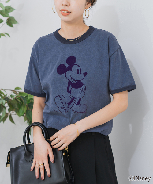 Spick & Span(スピックアンドスパン)の「GOOD ROCK SPEED / グッドロックスピード / ミッキー / リンガーTシャツ(Tシャツ/カットソー・レディース・ネイビー/チャコールグレー・MEDIUM)」の13枚目の写真