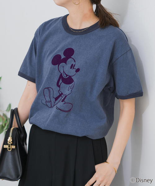 Spick & Span(スピックアンドスパン)の「GOOD ROCK SPEED / グッドロックスピード / ミッキー / リンガーTシャツ(Tシャツ/カットソー・レディース・ネイビー/チャコールグレー・MEDIUM)」の15枚目の写真