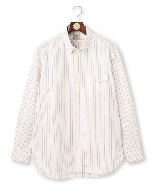 J.PRESS(ジェイプレス)の「【KING SIZE】コットンオックス マルチストライプ シャツ / ボタンダウン(シャツ/ブラウス・メンズ・ホワイト系1/ブルー系1・5L/4L/3L/2L)」の1枚目の写真