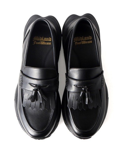 Midland FootWears(ミッドランド フットウエアーズ)の「【+6.5cm厚底】スタイルアップ ボリュームソール タッセル ローファー / Midland Footwears 000013(ローファー・メンズ・ブラック・S/M/L)」の3枚目の写真
