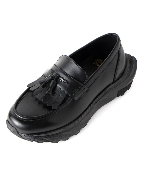 Midland FootWears(ミッドランド フットウエアーズ)の「【+6.5cm厚底】スタイルアップ ボリュームソール タッセル ローファー / Midland Footwears 000013(ローファー・メンズ・ブラック・S/M/L)」の5枚目の写真