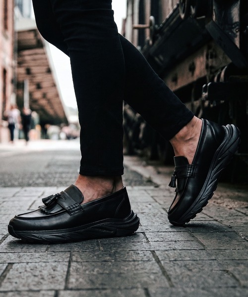 Midland FootWears(ミッドランド フットウエアーズ)の「【+6.5cm厚底】スタイルアップ ボリュームソール タッセル ローファー / Midland Footwears 000013(ローファー・メンズ・ブラック・S/M/L)」の11枚目の写真