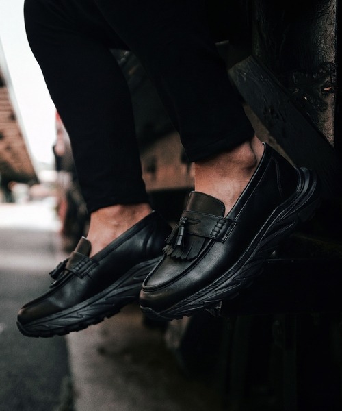 Midland FootWears(ミッドランド フットウエアーズ)の「【+6.5cm厚底】スタイルアップ ボリュームソール タッセル ローファー / Midland Footwears 000013(ローファー・メンズ・ブラック・S/M/L)」の14枚目の写真