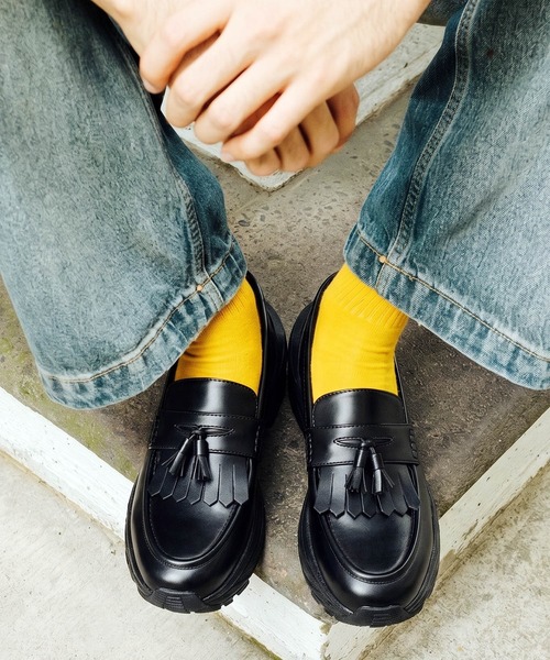 Midland FootWears(ミッドランド フットウエアーズ)の「【+6.5cm厚底】スタイルアップ ボリュームソール タッセル ローファー / Midland Footwears 000013(ローファー・メンズ・ブラック・S/M/L)」の17枚目の写真