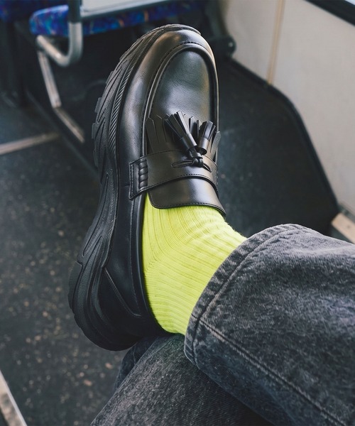 Midland FootWears(ミッドランド フットウエアーズ)の「【+6.5cm厚底】スタイルアップ ボリュームソール タッセル ローファー / Midland Footwears 000013(ローファー・メンズ・ブラック・S/M/L)」の18枚目の写真