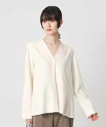 【WEB限定 Wardrobe DAILY MINIMAL】ペプラム Vネックプルオーバーカットソー