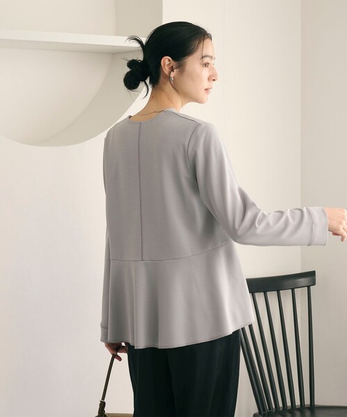 美品 2023年製 ユナイテッドアロウズ 半袖 ペプラムカットソー ティアード UNITED ARROWS イレギュラーペプラム ティアード 7SL カットソー