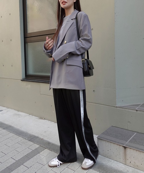 CORNERS by KR（コーナーズバイケーアール）の「【CORNERS by KR】グリッターライントラックパンツ（スラックス・レディース・ブラウン/ブラック/グレー・M）」の17枚目の写真