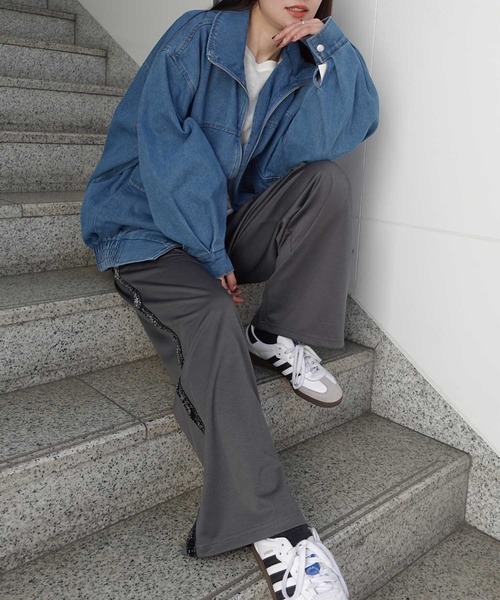 CORNERS by KR（コーナーズバイケーアール）の「【CORNERS by KR】グリッターライントラックパンツ（スラックス・レディース・ブラウン/ブラック/グレー・M）」の12枚目の写真