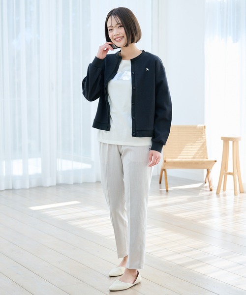 Arnold Palmer（アーノルドパーマー）の「カノコ クルーネック カーディガン（カーディガン/ボレロ・レディース・サックスブルー/ブラック/ホワイト・L/M/S）」の6枚目の写真