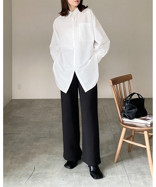 専用♡オーストラリア ふんわりボリュームのプリーツフレアスリーブ パールシャツ シアーバルーンボリュームスリーブブラウス【洗濯機洗い可】（シャツ