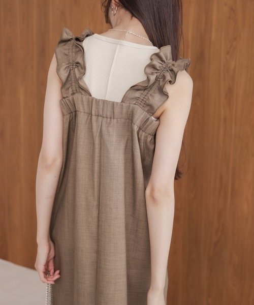 正規品♡スフレ♡BEARワンピース♡ベージュ セール】【S・Mサイズ展開】ギャザージャンパーワンピース