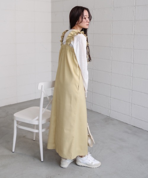 正規品♡スフレ♡BEARワンピース♡ベージュ セール】【S・Mサイズ展開】ギャザージャンパーワンピース