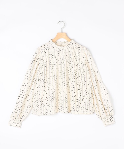 MICO COULIER（ミコクリエ）の「《オケージョン対応》ジョーゼットプリーツブラウス（シャツ/ブラウス・レディース・サックスブルー/ホワイト系その他/オフホワイト・38）」の2枚目の写真