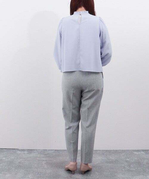 MICO COULIER（ミコクリエ）の「《オケージョン対応》ジョーゼットプリーツブラウス（シャツ/ブラウス・レディース・サックスブルー/ホワイト系その他/オフホワイト・38）」の7枚目の写真