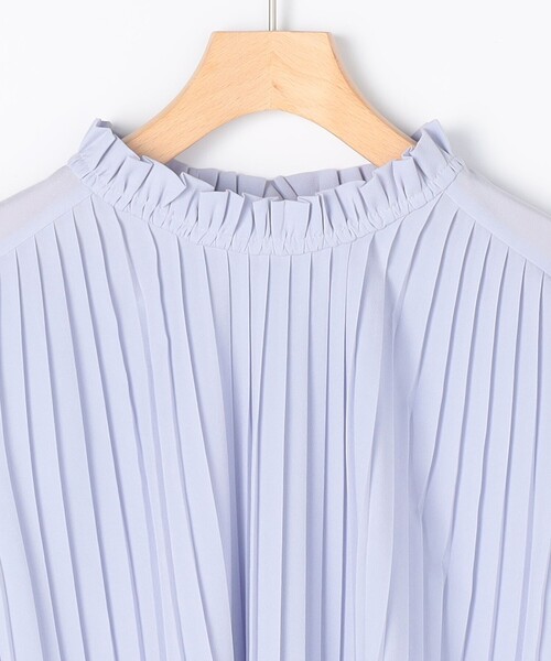 MICO COULIER（ミコクリエ）の「《オケージョン対応》ジョーゼットプリーツブラウス（シャツ/ブラウス・レディース・サックスブルー/ホワイト系その他/オフホワイト・38）」の12枚目の写真