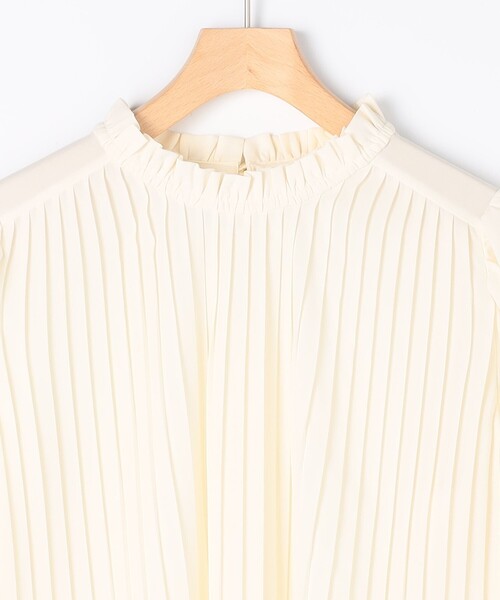 MICO COULIER（ミコクリエ）の「《オケージョン対応》ジョーゼットプリーツブラウス（シャツ/ブラウス・レディース・サックスブルー/ホワイト系その他/オフホワイト・38）」の21枚目の写真