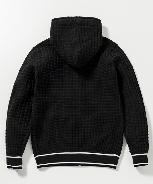 1piu1uguale3 RELAX（ウノピュウノウグァーレトレリラックス）の「1PIU1UGUALE3 RELAX/ウノピゥウノウグァーレトレ リラックス/スクエアパターンニットフーディー（パーカー・メンズ・ブラック/ホワイト・M/L/XL）」の15枚目の写真