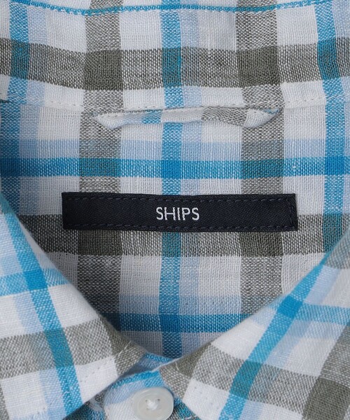 SHIPS(シップス)の「SHIPS: レイモンド レギュラーカラー リネン チェック ショートスリーブ シャツ(シャツ/ブラウス・メンズ・グレー/ブラウン/ネイビー・SMALL/MEDIUM/LARGE/X-LARGE)」の5枚目の写真