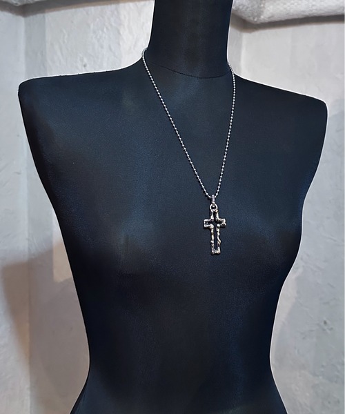 【K14】stylish cross pendant クロスペンダント☆送料関税込 Cross on Cross Pendant : S (White CZ) |クロス・オン・クロス