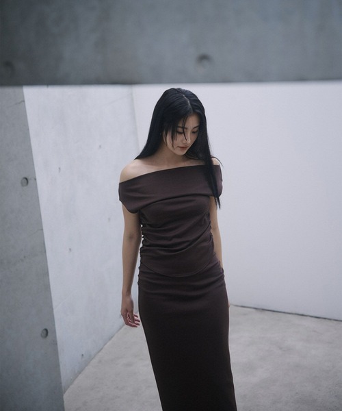 KINO THE KEI(キノザケイ)の「2WAY ドレープ プルオーバー ( セットアップ可 ) KINO THE KEI(Tシャツ/カットソー・レディース・アイボリー/ダークブラウン/ネイビー・フリー)」の18枚目の写真