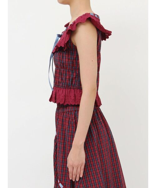 jouetie（ジュエティ）の「リボンステッチフリルブラウス ビスチェ【セットアップ対応】夏服（シャツ/ブラウス・レディース・ブラック/オフホワイト/レッド・MEDIUM）」の16枚目の写真