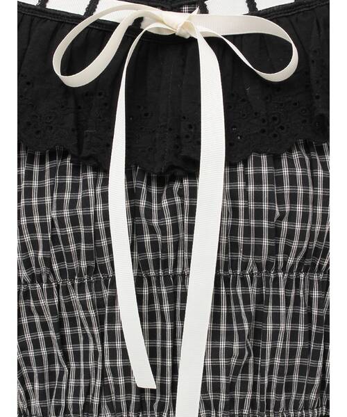 jouetie（ジュエティ）の「リボンステッチフリルブラウス ビスチェ【セットアップ対応】夏服（シャツ/ブラウス・レディース・ブラック/オフホワイト/レッド・MEDIUM）」の6枚目の写真