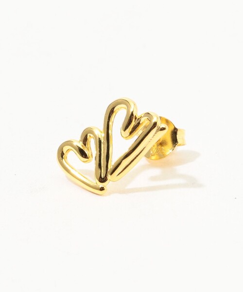 BAR JEWELLERY(バージュエリー)の「BAR Jewellery TWO HEARTS ゴールドピアス(ピアス(両耳用)・レディース・ゴールド・FREE)」の3枚目の写真