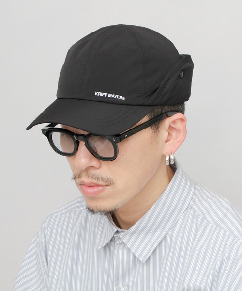 KRIFF MAYER(クリフメイヤー)の「撥水加工 ナイロン 2WAY サンシェード付き キャップ 吸汗速乾スベリ使用(キャップ・メンズ・ブラック・FREE)」の3枚目の写真