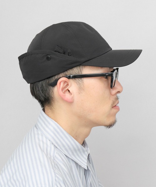 KRIFF MAYER(クリフメイヤー)の「撥水加工 ナイロン 2WAY サンシェード付き キャップ 吸汗速乾スベリ使用(キャップ・メンズ・ブラック・FREE)」の6枚目の写真
