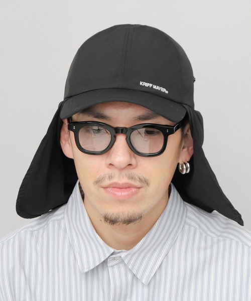 KRIFF MAYER(クリフメイヤー)の「撥水加工 ナイロン 2WAY サンシェード付き キャップ 吸汗速乾スベリ使用(キャップ・メンズ・ブラック・FREE)」の8枚目の写真