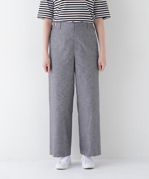 human woman(ヒューマンウーマン)の「【3サイズ展開】◆綿麻シャンブレーセミワイドパンツ(その他パンツ・レディース・カーキ/ネイビー・LARGE/MEDIUM/SMALL)」の8枚目の写真