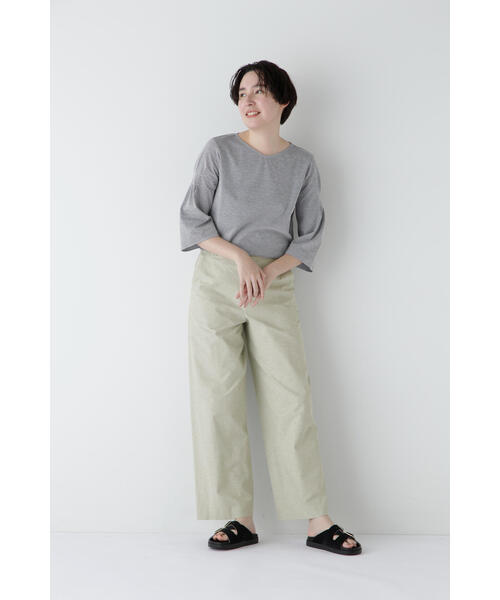 human woman(ヒューマンウーマン)の「【3サイズ展開】◆綿麻シャンブレーセミワイドパンツ(その他パンツ・レディース・カーキ/ネイビー・LARGE/MEDIUM/SMALL)」の12枚目の写真