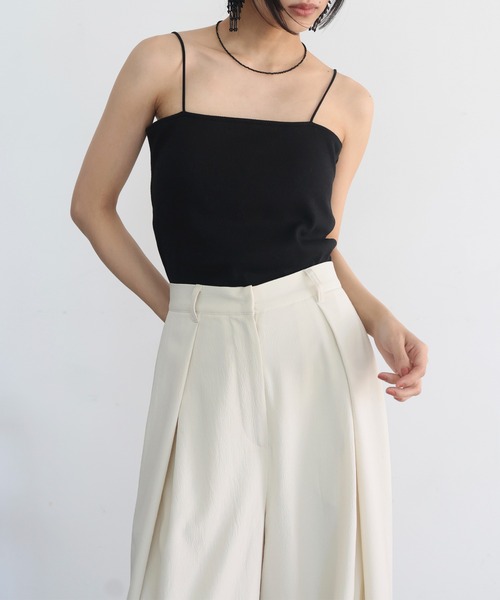 hellam（へラム）の「カップ付リブキャミソール（キャミソール・レディース・アイボリー/ブラック/グレイッシュベージュ/ブラウン・FREE）」の7枚目の写真