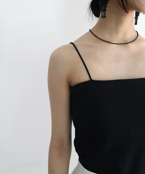 hellam（へラム）の「カップ付リブキャミソール（キャミソール・レディース・アイボリー/ブラック/グレイッシュベージュ/ブラウン・FREE）」の9枚目の写真