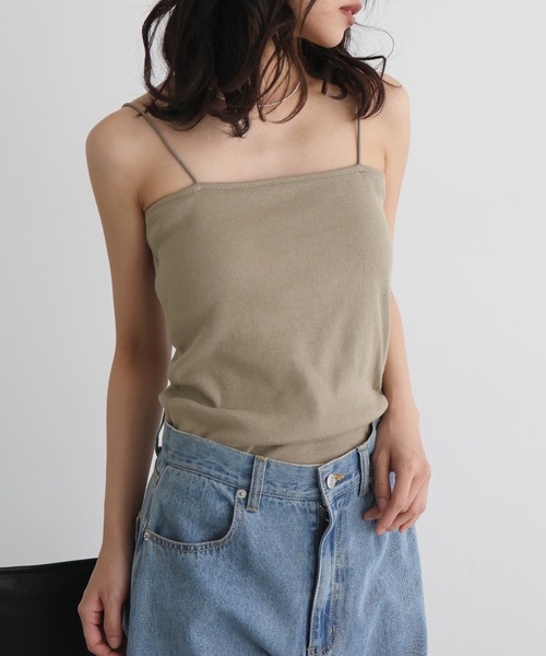 hellam（へラム）の「カップ付リブキャミソール（キャミソール・レディース・アイボリー/ブラック/グレイッシュベージュ/ブラウン・FREE）」の18枚目の写真