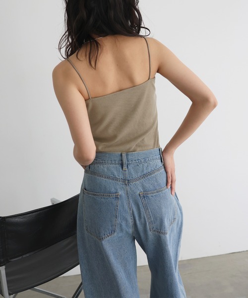 hellam（へラム）の「カップ付リブキャミソール（キャミソール・レディース・アイボリー/ブラック/グレイッシュベージュ/ブラウン・FREE）」の20枚目の写真