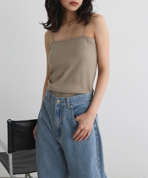 hellam（へラム）の「カップ付リブキャミソール（キャミソール・レディース・アイボリー/ブラック/グレイッシュベージュ/ブラウン・FREE）」の21枚目の写真