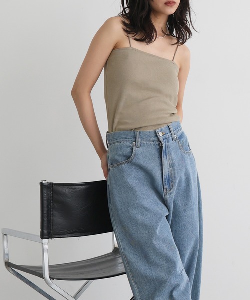 hellam（へラム）の「カップ付リブキャミソール（キャミソール・レディース・アイボリー/ブラック/グレイッシュベージュ/ブラウン・FREE）」の22枚目の写真