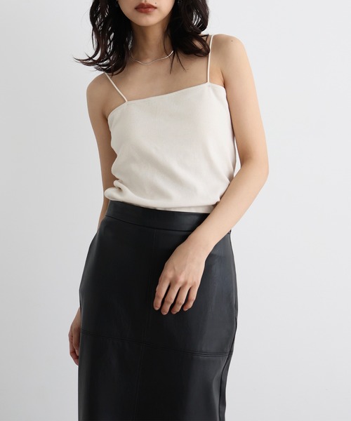hellam（へラム）の「カップ付リブキャミソール（キャミソール・レディース・アイボリー/ブラック/グレイッシュベージュ/ブラウン・FREE）」の14枚目の写真
