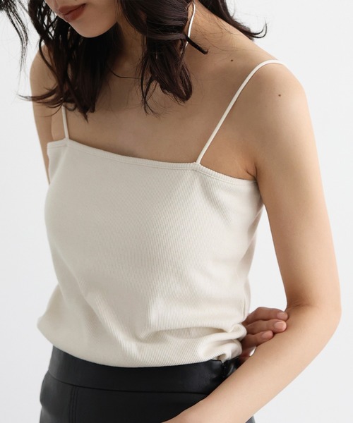 hellam（へラム）の「カップ付リブキャミソール（キャミソール・レディース・アイボリー/ブラック/グレイッシュベージュ/ブラウン・FREE）」の10枚目の写真