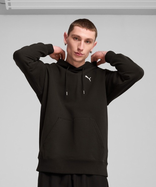 PUMA（プーマ）の「PUMA プーマ メンズ ワードローブ ESS リラックス フーディー（パーカー・メンズ・ブラック/オフホワイト・LARGE/MEDIUM/SMALL/XX-LARGE/X-LARGE）」の2枚目の写真